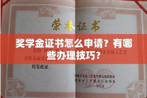 全国奖学金证书怎么申请?有哪些办理技巧?