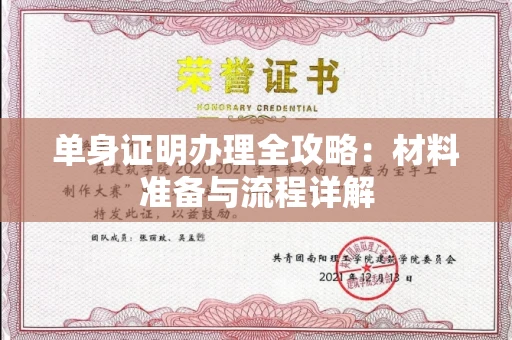 全国单身证明办理全攻略:材料准备与流程详解